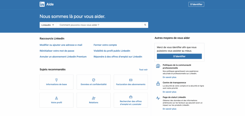 Comment contacter LinkedIn ? LinkedIn Help