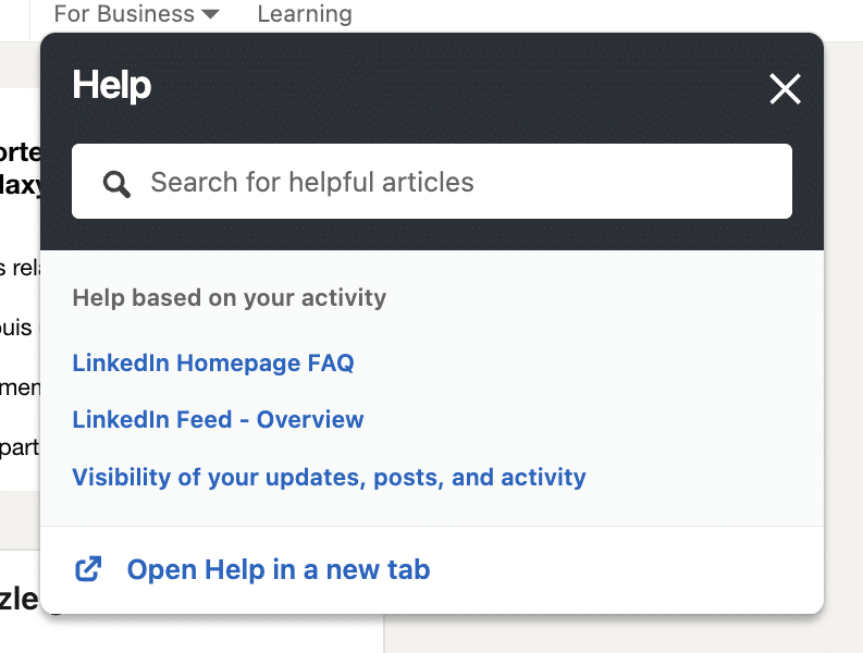 Contact LinkedIn via <strong>LinkedIn Help</strong>