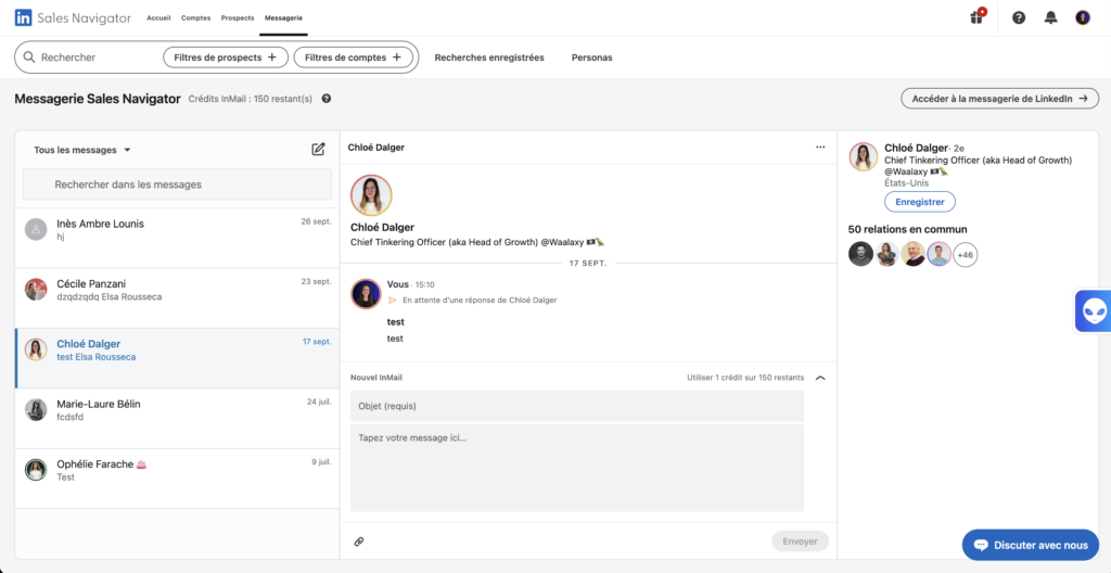 LinkedIn Sales Navigator : Les InMails.
