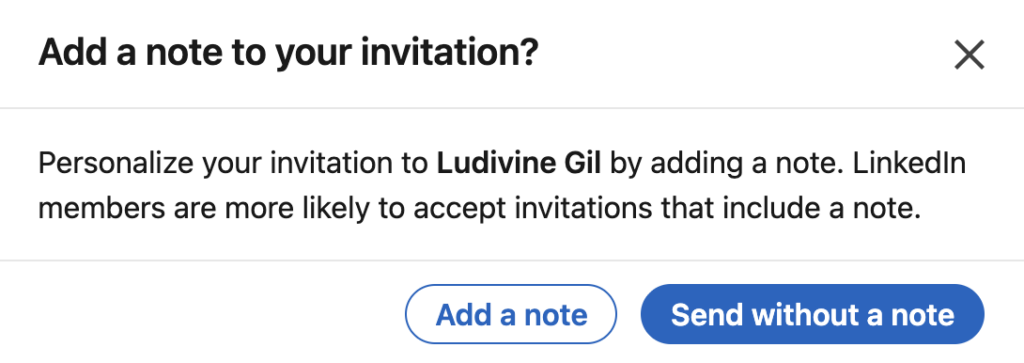 LinkedIn invitation note