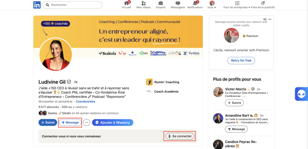 Envoyer un message sur LinkedIn 