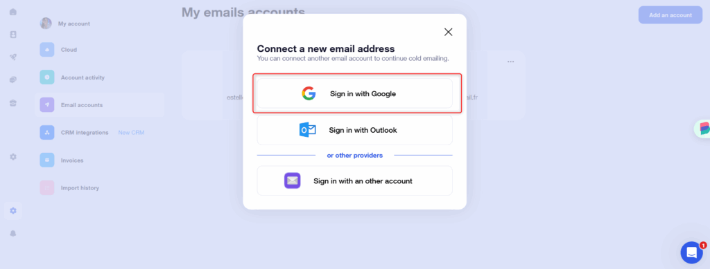 synchroniser Waalaxy avec gmail