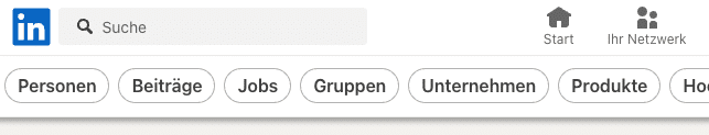 Verwenden Sie nicht die LinkedIn-Suchfunktion für Stichwörter
