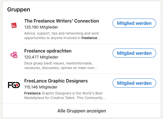 Gruppensuche auf LinkedIn