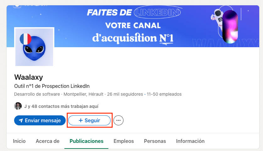 Invita a tus empleados a conectar a tu pagina Linkedin para empresa