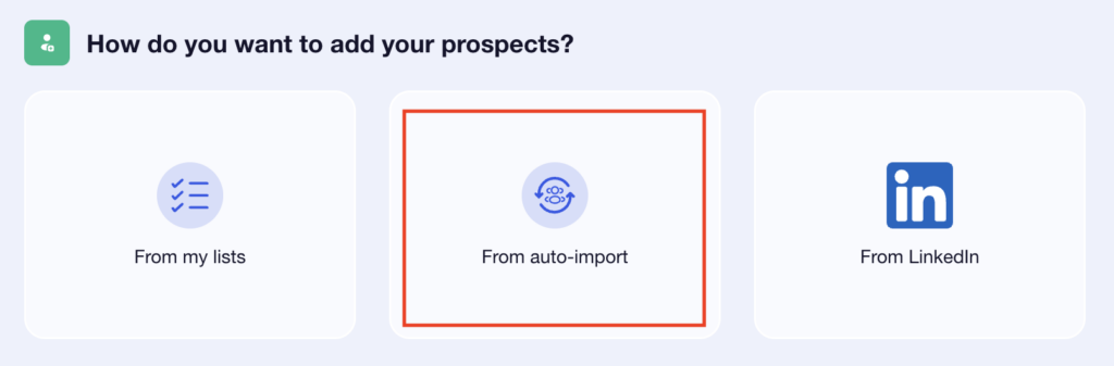 invitation campaign and import of LinkedIn prospects