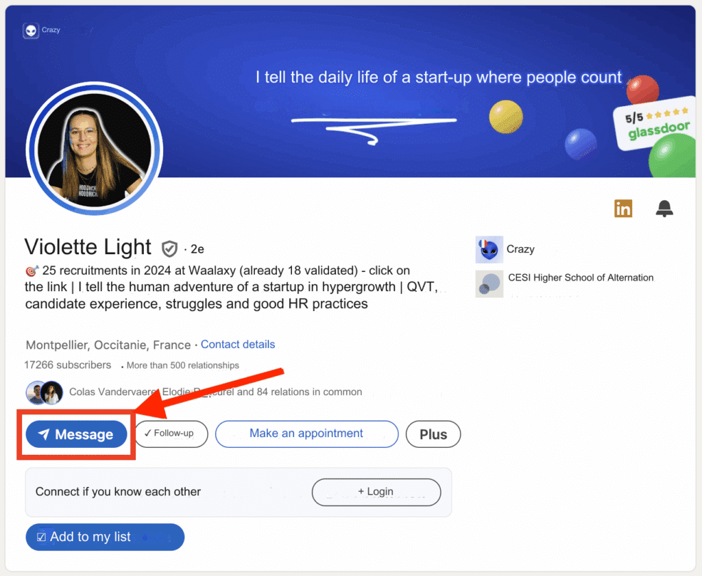 Send a message on LinkedIn.