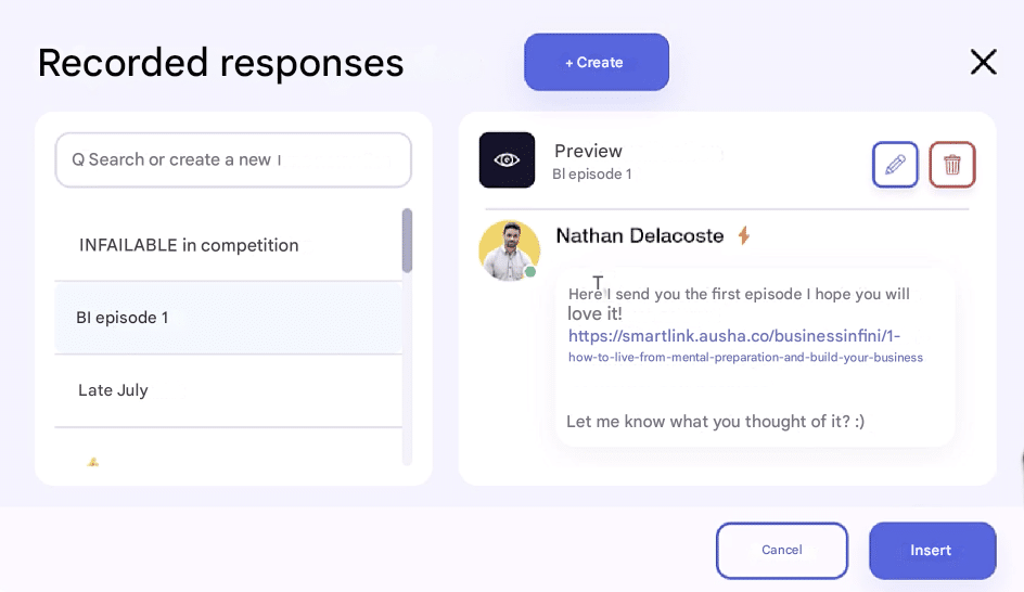 Recorded responses Waalaxy.