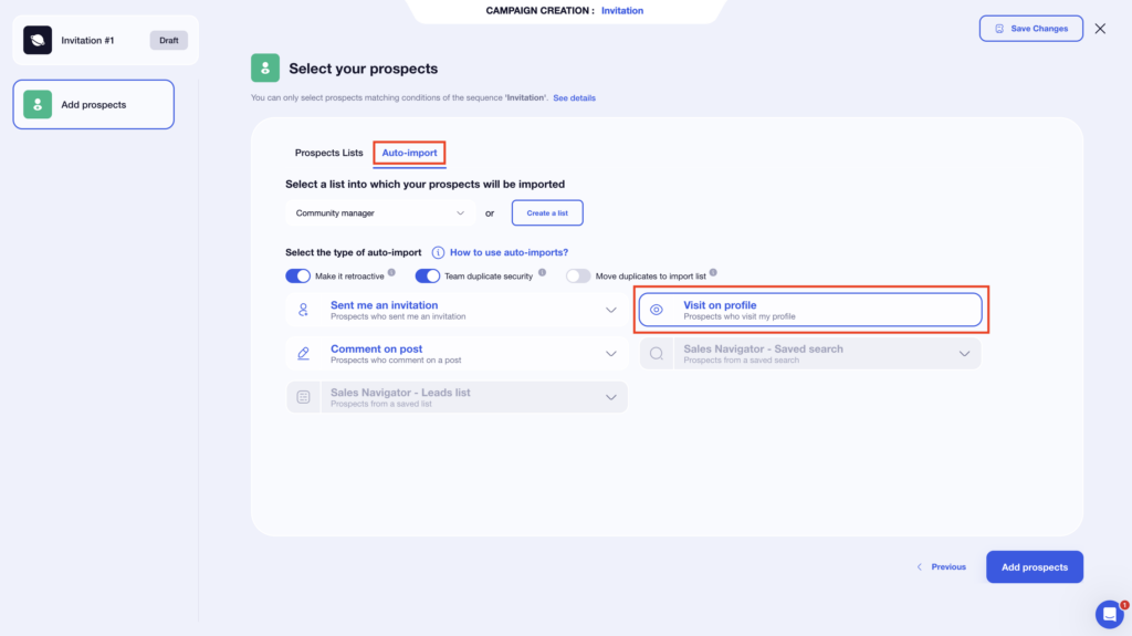 Send an automatic LinkedIn invitation to people who visit my profile