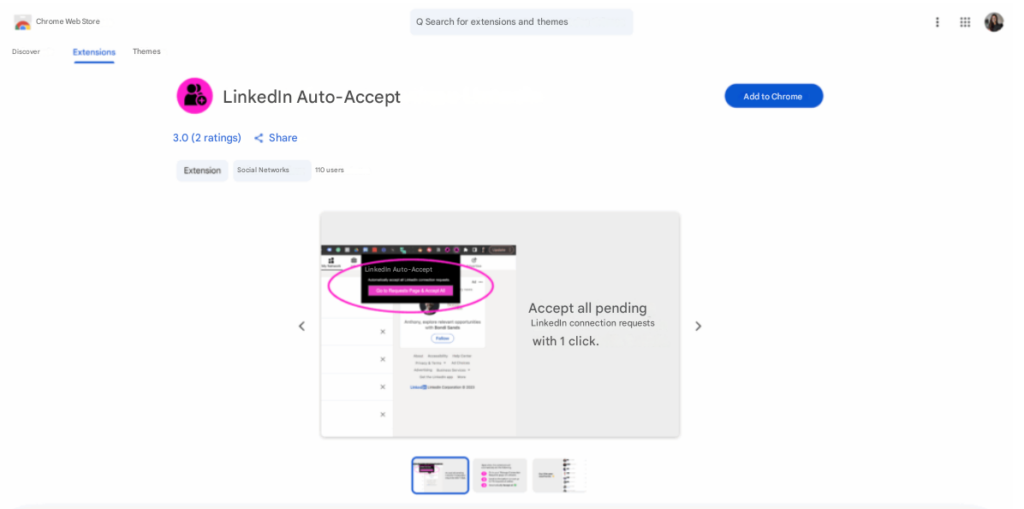 Automatically accept all automatic LinkedIn invitations