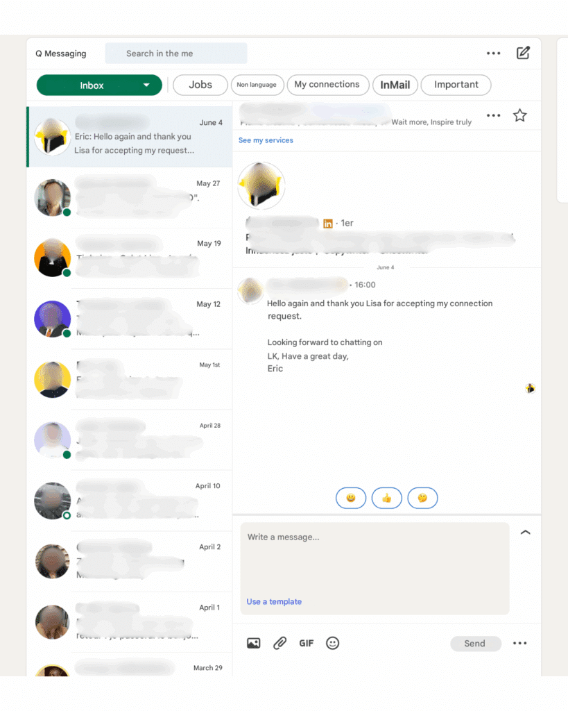Sample LinkedIn thank-you message