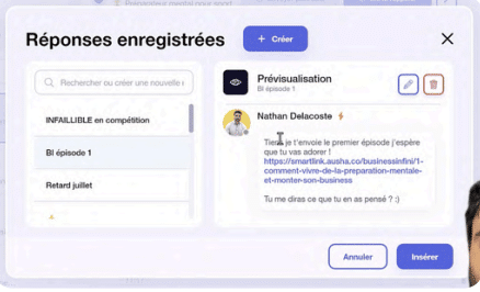 Messages de remerciement avec l'Inbox