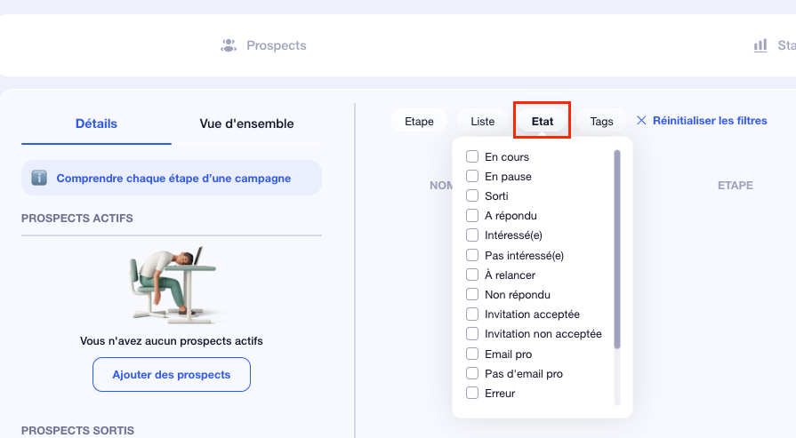 campagne Waalaxy etat sur Waalaxy