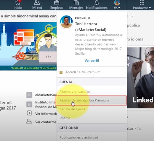 cancelar la suscripción a LinkedIn Premium