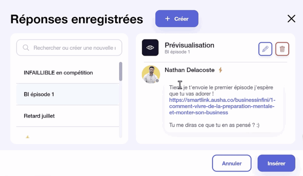 Réponses enregistrées Waalaxy