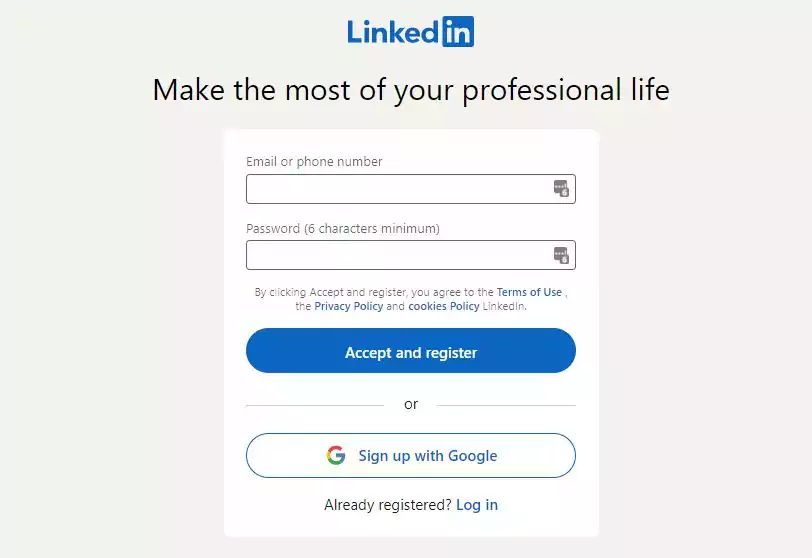 create a <strong>new account</strong> in linkedin