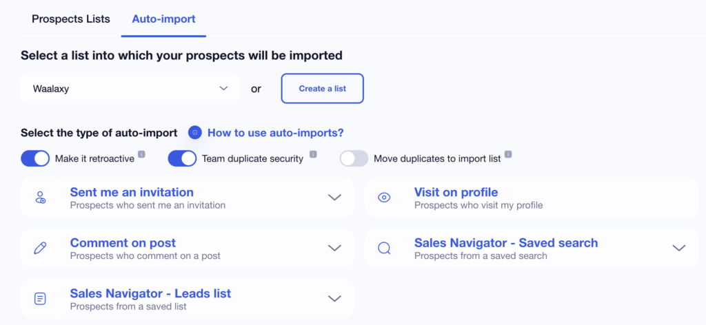scrape LinkedIn profile auto import Waalaxy
