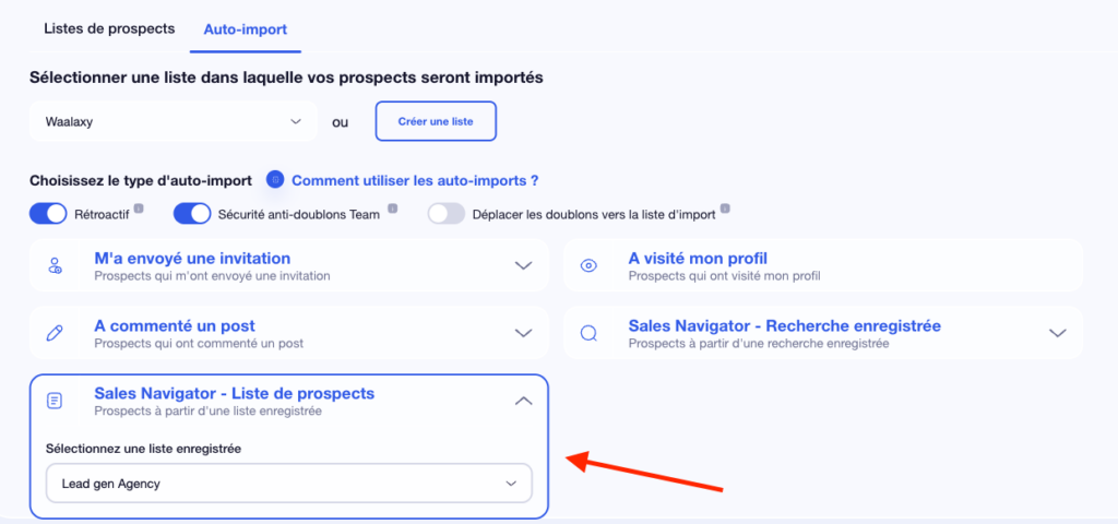 scraper profil LinkedIn sales navigator, liste de prospects Waalaxy