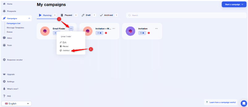 waalaxy campaign archive a campaign