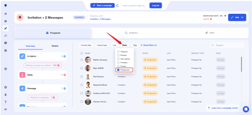 waalaxy campaign steps