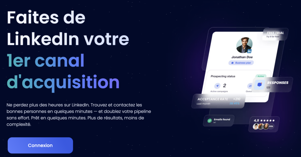 Dripify alternative Waalaxy landing