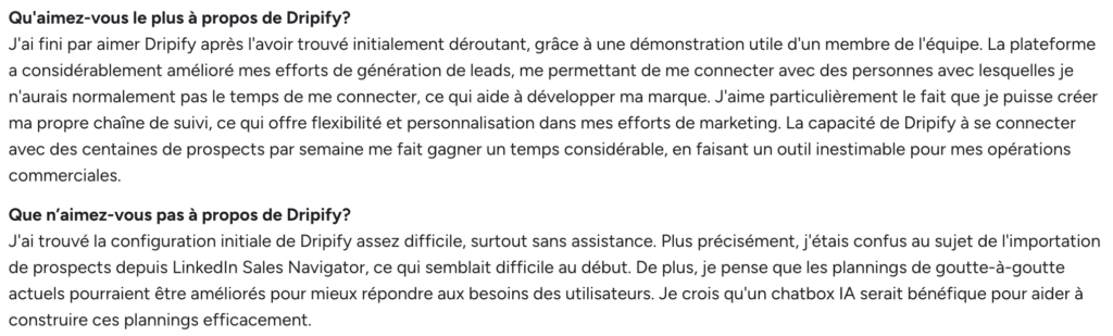 Dripify alternative avis utilisateur 1