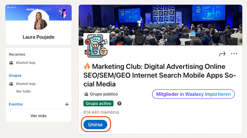 Unirse un grupo en linkedin