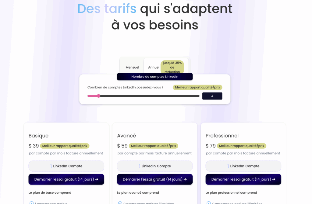 Salesrobot tarifs