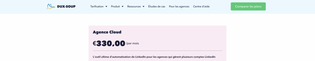 Duxsoup prix agence