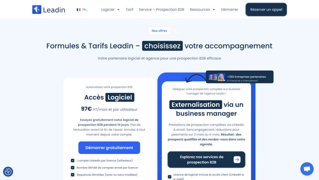 Leadin tarifs
