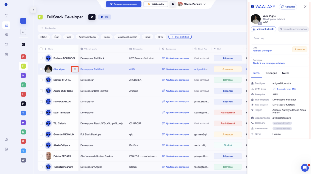 modifier les données d’un prospect avec waalaxy 