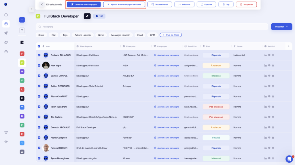 ajouter ses prospects à une campagne