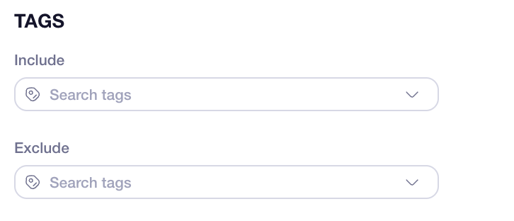 include or exclude tags 