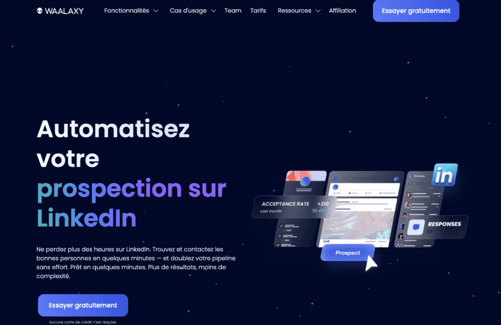 Waalaxy home LinkedIn prospectie