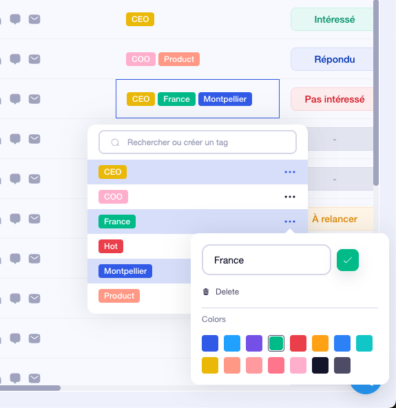 ajouter des TAGs à sa liste de prospect
