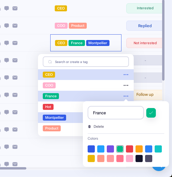 Add tags to your prospect list 