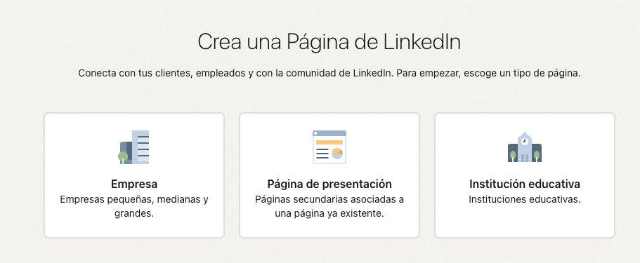 pagina de creacion de pagina empresa linkedin
