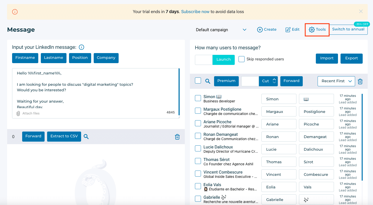 Integration of Octopus CRM with a third-party CRM tool