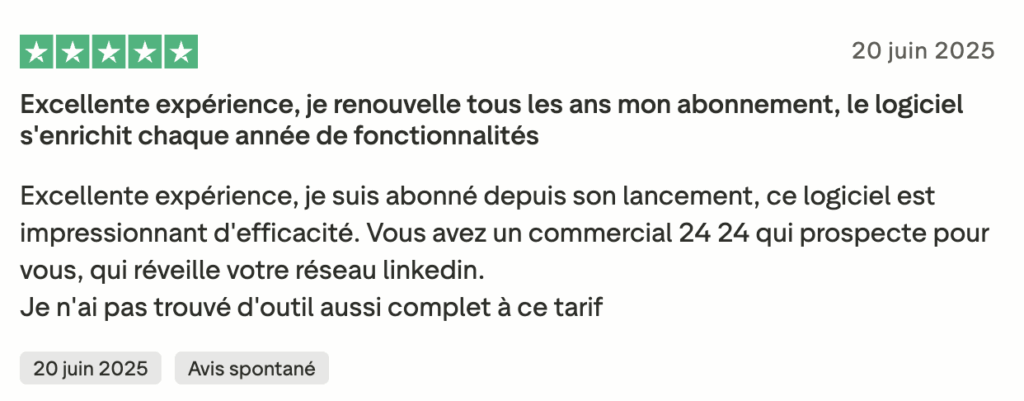avis waalaxy titre du profil Linkedin
