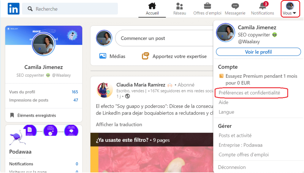 bloquer sur LinkedIn sans visiter le profil