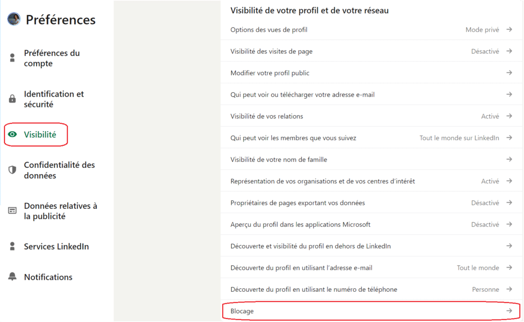 blocages linkedin