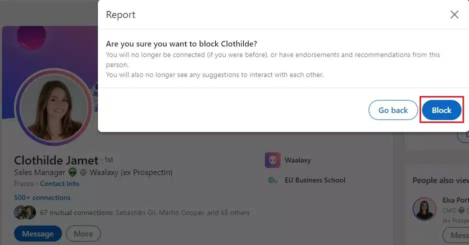 block people on LinkedIn