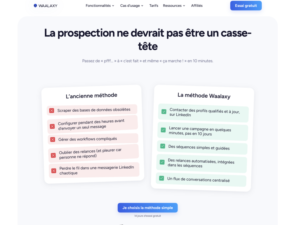 stratégies de prospection commerciale B2B efficaces avec waalaxy