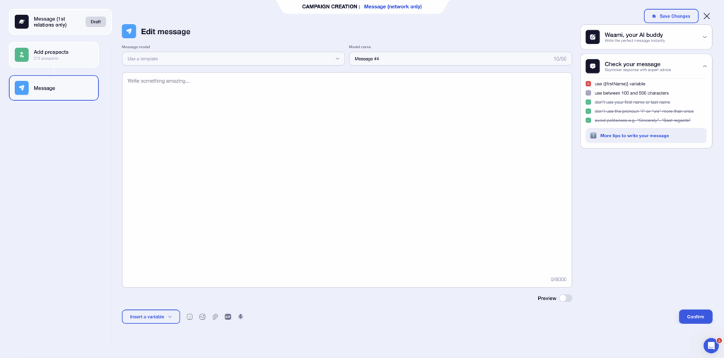 Send a powerful LinkedIn cold message
