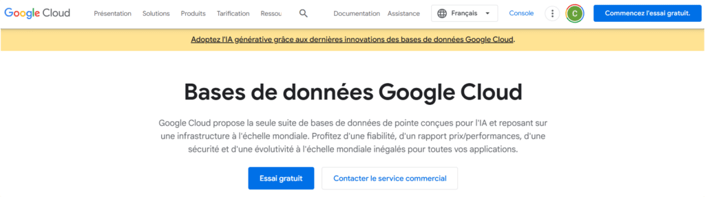 Base de données Google Cloud