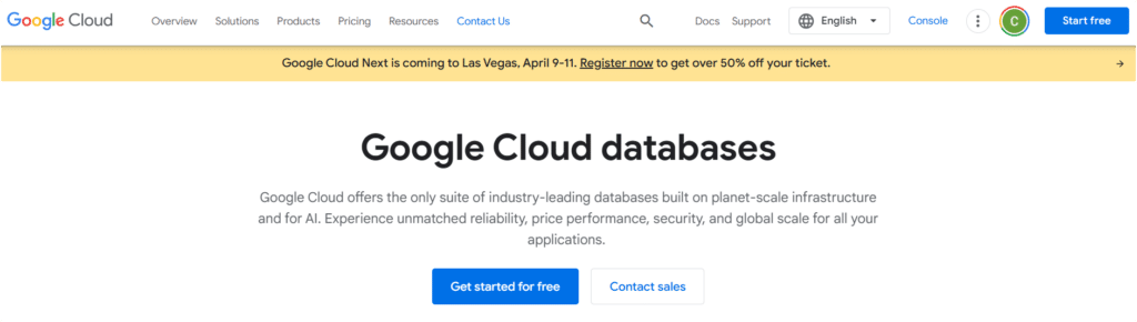 Google Cloud databases