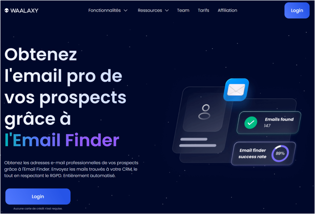 base de données gratuite Waalaxy - Email Finder