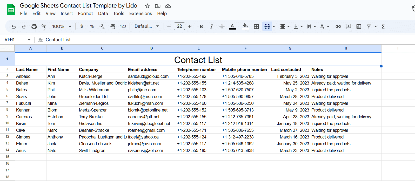 prospecting database google sheets