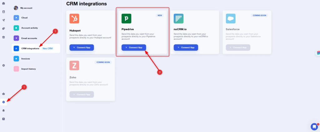 synchroniser Waalaxy avec Pipedrive