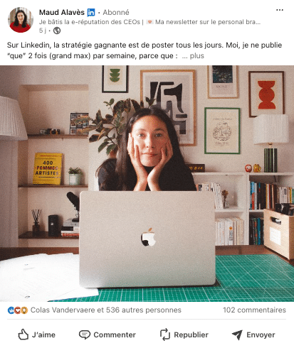 Publier régulièrement pour alimenter votre stratégie de contenu LinkedIn.
